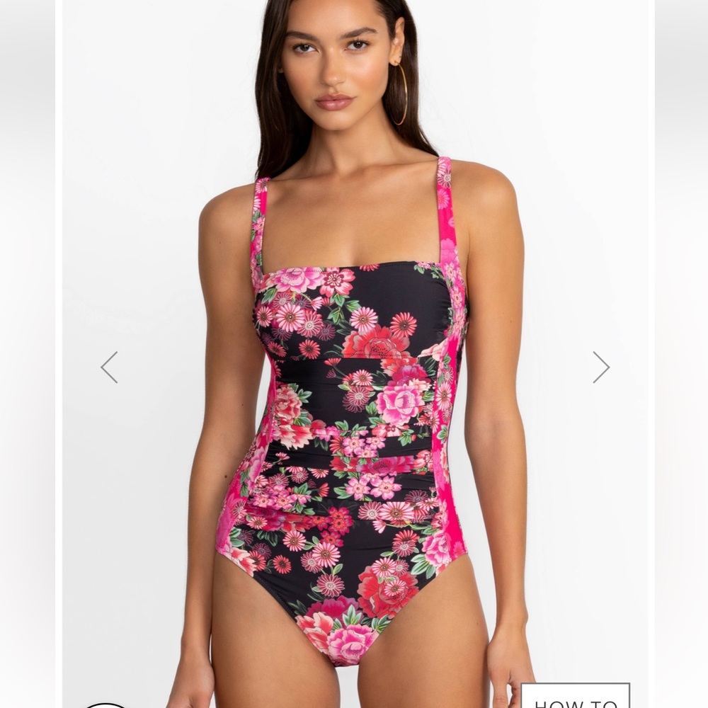 JOHNNY WAS Ruched One Piece Women's Swimsuit in size S